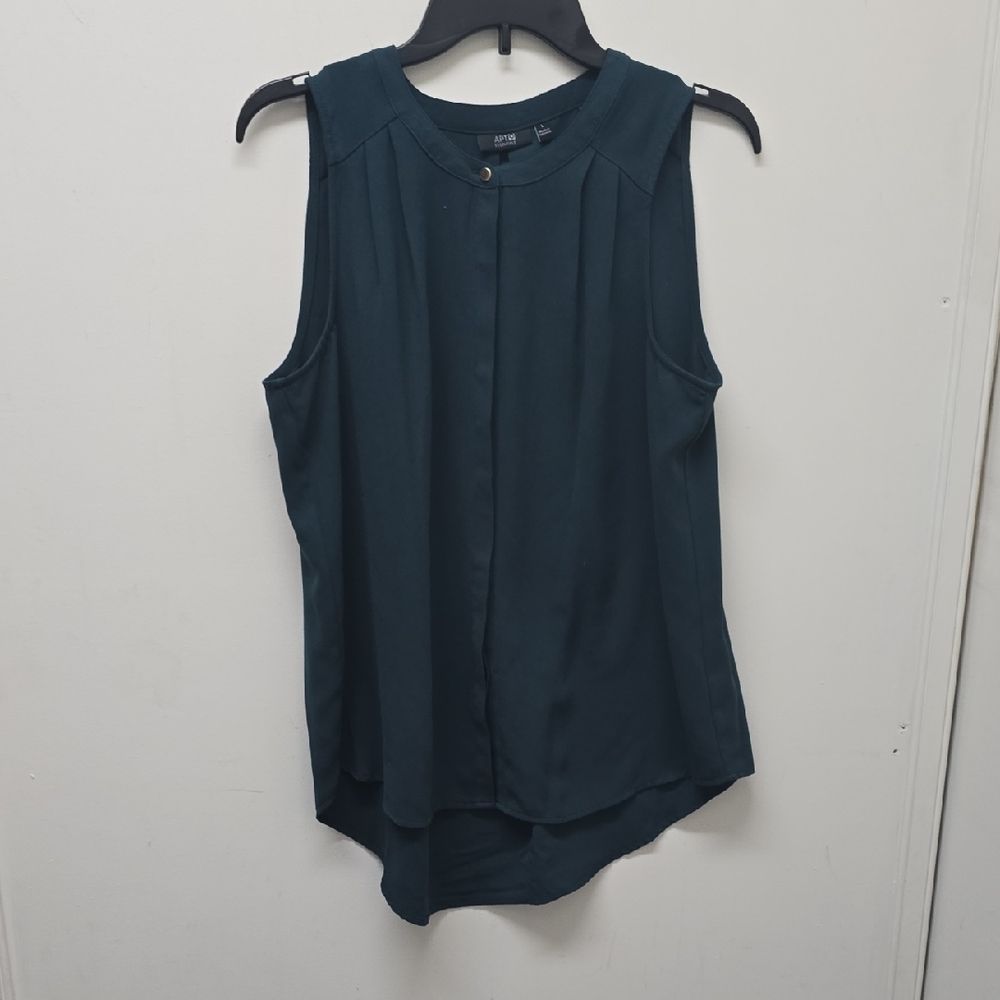APT. 9 Elegant Sleeveless Top in Dark Green - Size L